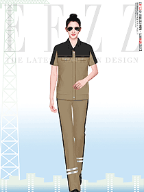 夏季女款機場員工工作服定制設計圖