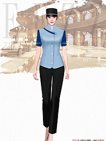 海濱城市星級(jí)酒店夏季女款門(mén)童制服設(shè)計(jì)圖