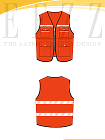 園林綠化工作服翻領馬甲印LOGO馬甲工裝設計圖