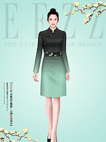 原創設計四星級酒店素雅中餐服務員制服設計圖