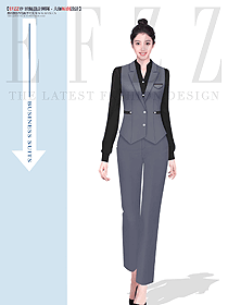 行政銀行辦公寫字樓女職員馬夾職業(yè)裝設(shè)計(jì)圖