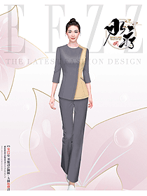 女秋冬季高端皮膚管理養(yǎng)生館足浴技師套裝制服