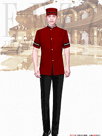 酒店門童行李生服裝設(shè)計手繪參考圖