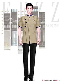 新中式酒店行李生服裝定制設計作品圖