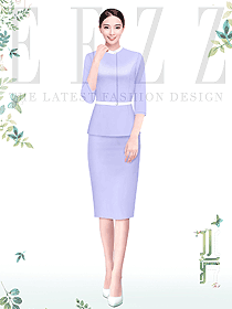 夏季spa會所前臺員工服裝定制設計圖片