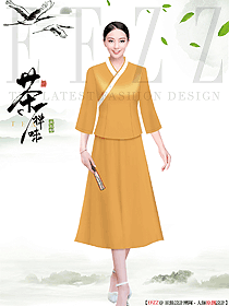 韓式溫泉度假酒店spa會所服務人員工作服設計圖