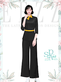 美容院接待服務(wù)生工作服裝新款定做