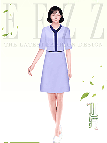 夏季水療會所服務(wù)生連衣裙職業(yè)裝設(shè)計圖