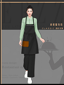 長袖甜品奶茶蛋糕店餐飲工作服長袖襯衣定制LOGO設(shè)計圖