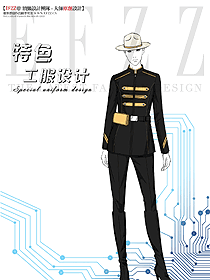 旅游景區運營部導游工作人員服裝設計原創手繪圖