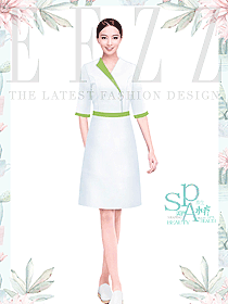 美容師工作服女春夏季養生館美容院工裝連衣裙