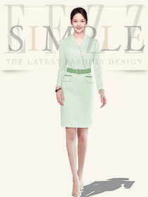 女職業套裝免燙高端通勤蘋果綠連衣裙英倫商務正裝