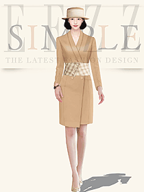 新款連衣裙女春裝茶系穿搭一整套英倫商務女裝設計