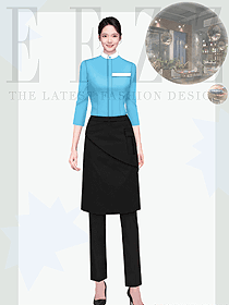 高檔酒店服務員工作服女款夏季裙裝制服工裝設計圖