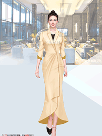 酒店前臺接待服務員中式茶樓餐飲工裝珠寶店工作服圖片