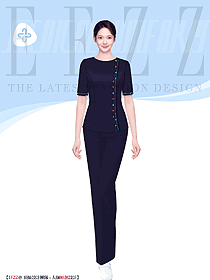 美容院工作服韓版美容師護(hù)理員工制服設(shè)計(jì)效果圖