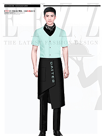 夏季男款飯店時尚ktv潮流餐飲服裝設計圖