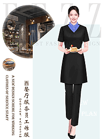 女夏季餐飲飯店西餐廳奶茶店員工制服設(shè)計(jì)