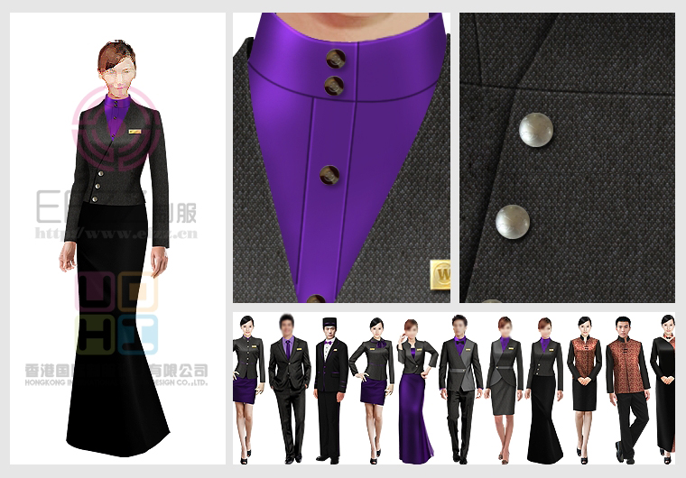 商務星級酒店制服圖片藍色系列