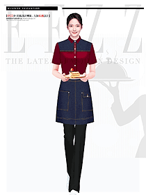 甜品奶茶蛋糕店餐飲工作服短袖襯衣定制設計款