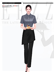 西餐廳燒烤店酒店夏季工裝服務生襯衫款設計