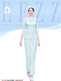 美容院工作服護(hù)士服分體套裝圓領(lǐng)口腔牙科制服設(shè)計(jì)