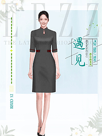 夏季新款氣質OL通勤裝職場中長款連衣裙