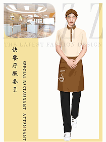 酒店西餐廳快餐員工夏季制服設計效果圖