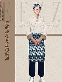 日式燒酒屋男服務員員工制服定制款