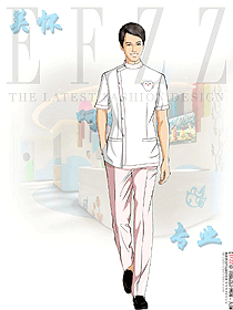 兒童醫(yī)院前臺大堂護(hù)工制服定制設(shè)計效果圖