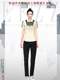 餐飲公司配送員員工T恤工作服設計圖