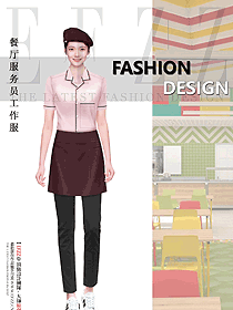 素菜水果連鎖店店員工作服定制設計效果圖