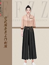 深圳韓國料理店服務員工制服定制設計圖