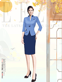 星級中式酒店賓館大堂行政人員制服設計圖