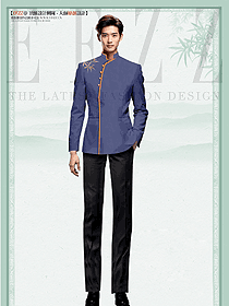 國族特色中式酒店餐廳服務(wù)員制服設(shè)計方案效果圖