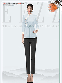 酒店中餐廳秋季裝女款員工制服設計圖