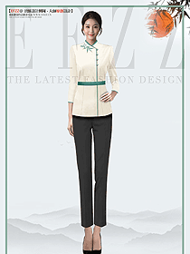 度假酒店服務(wù)員工作服秋冬裝女款長袖制服方案