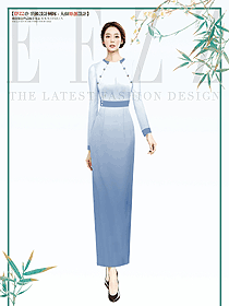 新中式風格酒店員工旗袍服裝設計方案效果圖