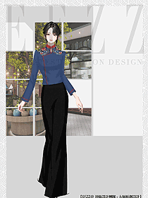 秋冬季女長袖中餐廳農家院川菜館服裝工衣定制設計圖