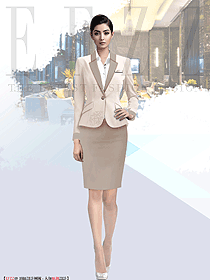 歐洲風(fēng)格裝修酒店-大堂服務(wù)員工作服定制設(shè)計(jì)效果圖