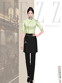 商場(chǎng)街邊冷飲店定制服女務(wù)員工作服定制設(shè)計(jì)