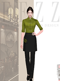 快餐廳茶飲店火鍋飯店秋冬服裝女服務員制服定制