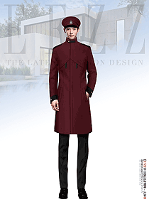 秋冬裝呢保安大衣男立領形象崗工作服大衣定制款