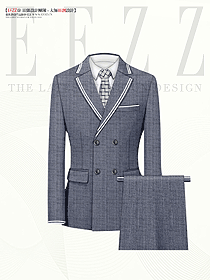 冬季新郎結(jié)婚禮服條紋西服套裝平面圖設(shè)計
