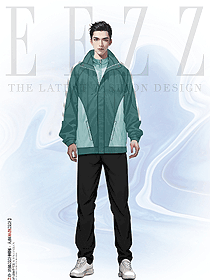 沖鋒防風三合一外套連帽男式上衣戶外運動外套手繪設計