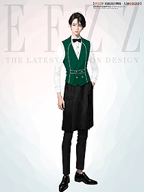 餐飲工作服定制蛋糕面包甜品奶茶店服務生手繪服裝設計