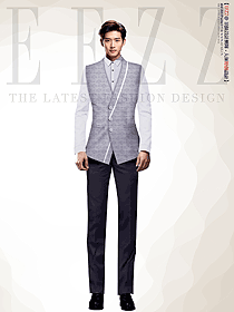 酒店中餐廳部員工男裝馬夾定制設計圖