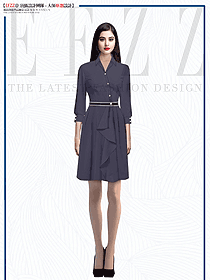 物業(yè)前臺(tái)接待女職員職業(yè)連衣裙定制設(shè)計(jì)款