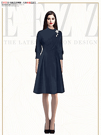 售樓處職業連衣裙女時尚氣質短袖正裝定制