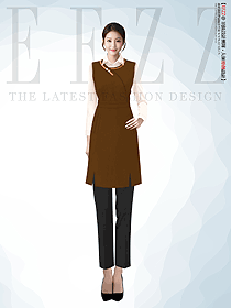 酒店餐飲服務員長裙工作服定制款設計作品